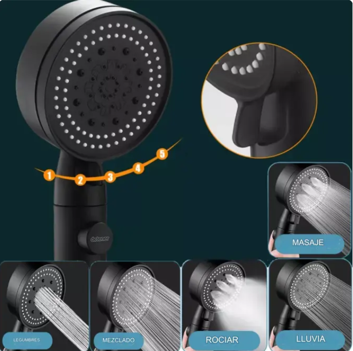 💧 Cabezal de Ducha Filtrado Premium – 3 Filtros + Manguera 1.5m GRATIS🎁