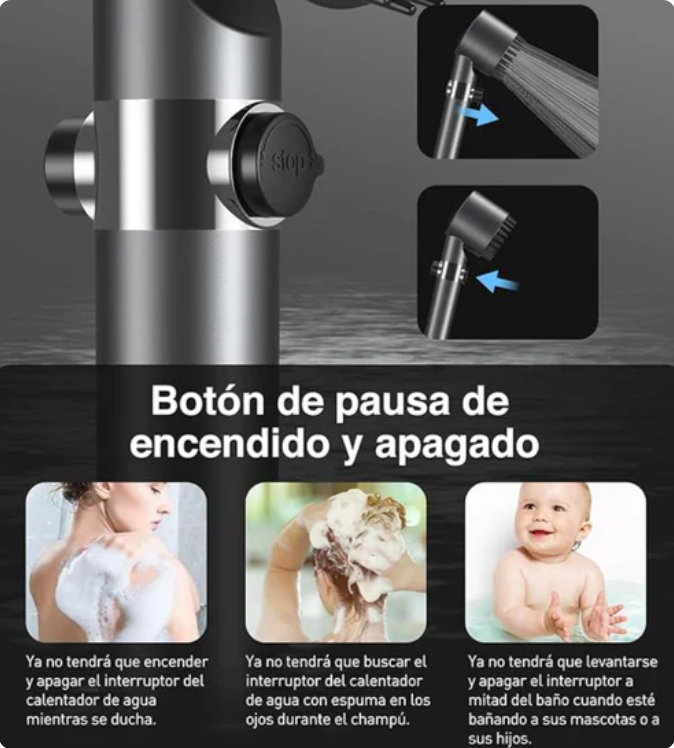 💧 Cabezal de Ducha Filtrado Premium – 3 Filtros + Manguera 1.5m GRATIS🎁