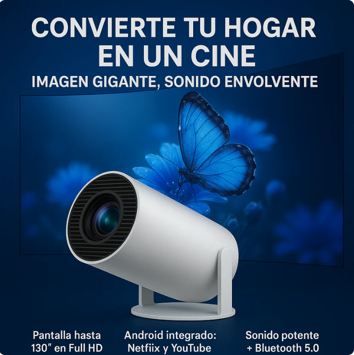 🎥 MINI PROYECTOR HD – Noches únicas con tu mini proyector🍿