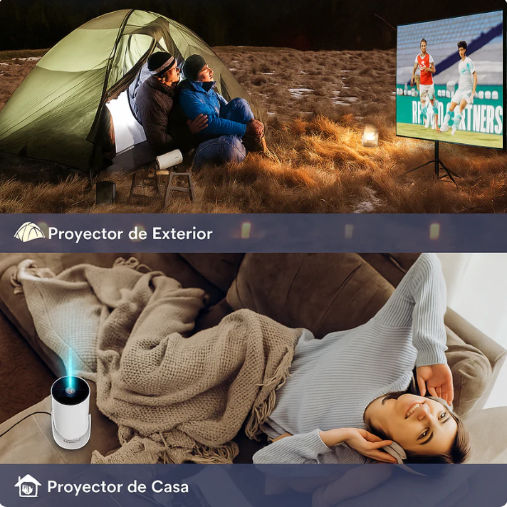 🎥 MINI PROYECTOR HD – Noches únicas con tu mini proyector🍿